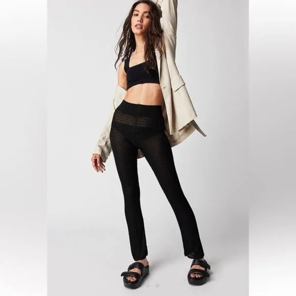 Free People Black Rosella Swit Knit Pants - Size S